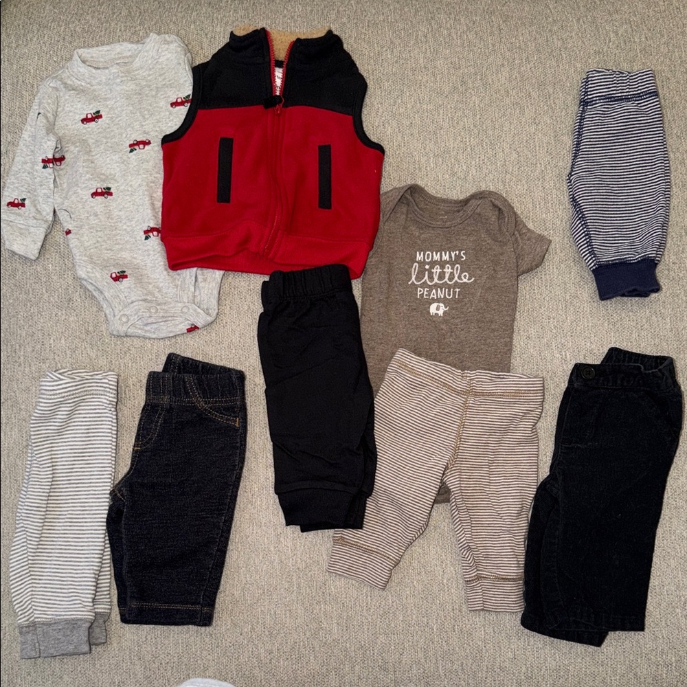 9 pieces of size 3 months clothing